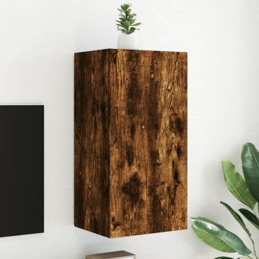 vidaXL Έπιπλο Τοίχου Τηλεόρασης με LED Καπνιστή Δρυς 40,5x35x80cm