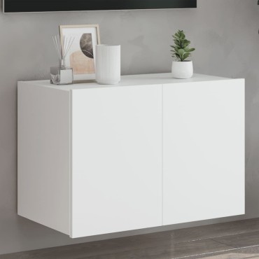 vidaXL Έπιπλο Τοίχου Τηλεόρασης με LED Λευκό 60x35x41cm