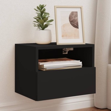 vidaXL Έπιπλα Τοίχου Τηλεόρασης 2 τεμ. Μαύρα 40x30x30cm Επεξ. Ξύλο