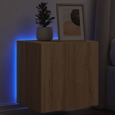 vidaXL Έπιπλο Τοίχου Τηλεόρασης με LED Sonoma Δρυς 40,5x35x40cm