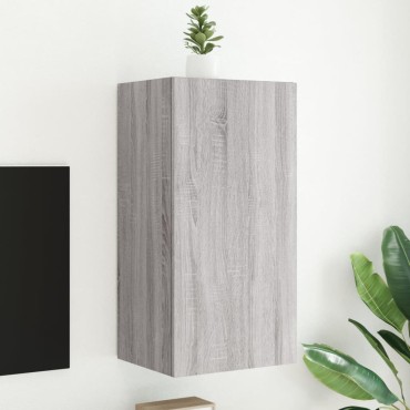 vidaXL Έπιπλο Τοίχου Τηλεόρασης με LED Γκρι Sonoma 40,5x35x80cm