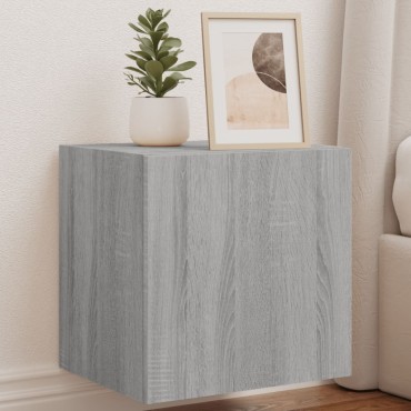 vidaXL Έπιπλο Τοίχου Τηλεόρασης με LED Γκρι Sonoma 40,5x35x40cm