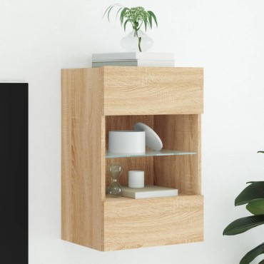 vidaXL Έπιπλο Τοίχου Τηλεόρασης με LED Sonoma Δρυς 40x30x60,5cm
