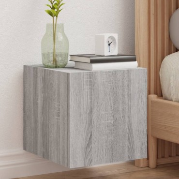 vidaXL Έπιπλα Τοίχου Τηλ. με LED 2 τεμ. Γκρι Sonoma 30,5x35x30cm