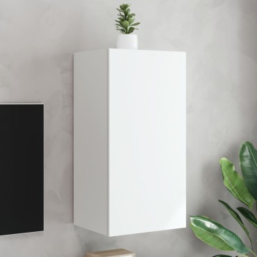 vidaXL Έπιπλο Τοίχου Τηλεόρασης με LED Λευκό 40,5x35x80cm