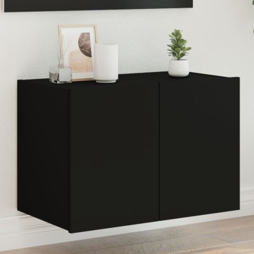 vidaXL Έπιπλο Τοίχου Τηλεόρασης με LED Μαύρο 60x35x41cm