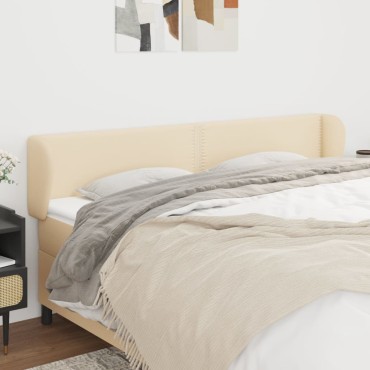 vidaXL Κεφαλάρι με Πτερύγια Κρεμ 183x23x78/88cm Υφασμάτινο 1 τεμ.