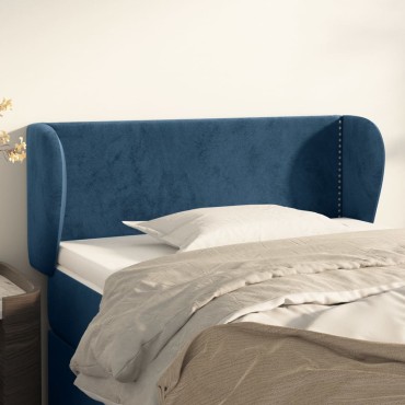 vidaXL Κεφαλάρι με Πτερύγια Σκούρο Μπλε 103x23x78/88cm Βελούδινο 1 τεμ.