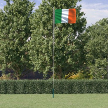vidaXL Ιρλανδική Σημαία και Ιστός 6,23 μ. από Αλουμίνιο