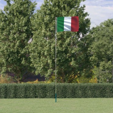 vidaXL Ιταλική Σημαία και Ιστός 5,55 μ. από Αλουμίνιο