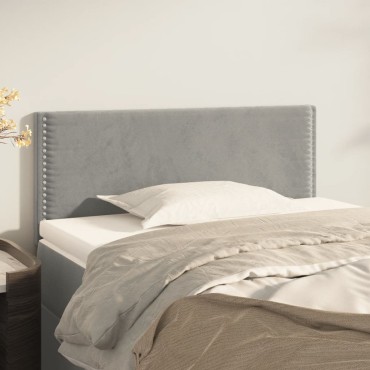 vidaXL Κεφαλάρι Κρεβατιού Ανοιχτό Γκρι 100x5x78/88cm Βελούδινο 1 τεμ.
