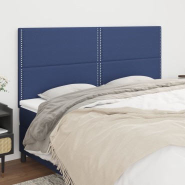 vidaXL Κεφαλάρια Κρεβατιού 4 τεμ. Μπλε 90x5x78/88cm Υφασμάτινο