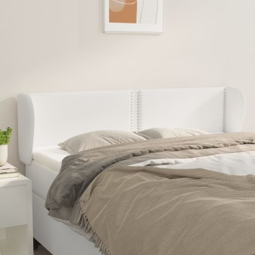 vidaXL Κεφαλάρι με Πτερύγια Λευκό 147x23x78/88cm Συνθετικό Δέρμα 1 τεμ.