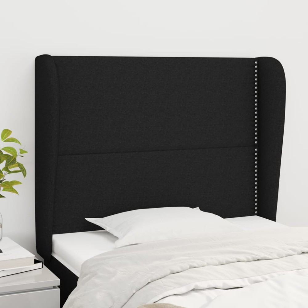vidaXL Κεφαλάρι με Πτερύγια Μαύρο 103x23x118/128cm Υφασμάτινο 1 τεμ.