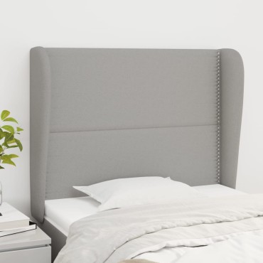 vidaXL Κεφαλάρι με Πτερύγια Ανοιχτό Γκρι 93x23x118/128cm Υφασμάτινο 1 τεμ.