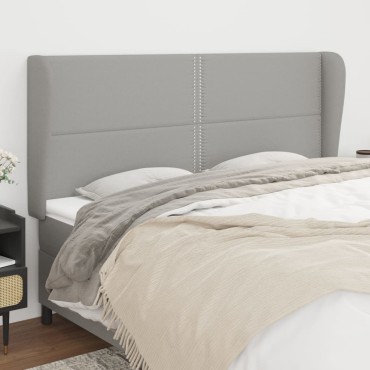 vidaXL Κεφαλάρι με Πτερύγια Ανοιχτό Γκρι 163x23x118/128cm Υφασμάτινο 1 τεμ.