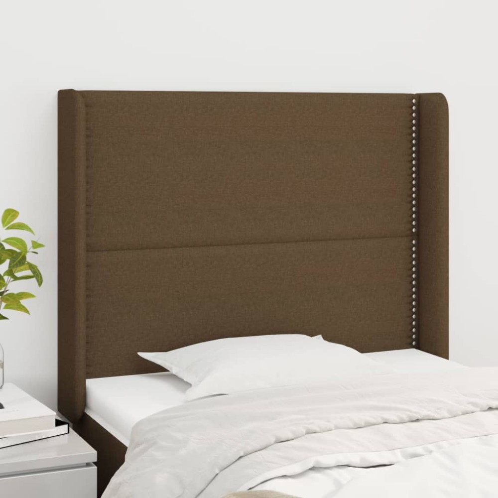 vidaXL Κεφαλάρι με Πτερύγια Σκούρο Καφέ 93x16x118/128cmΥφασμάτινο 1 τεμ.