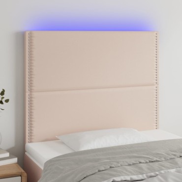 vidaXL Κεφαλάρι Κρεβατιού LED Καπουτσίνο 90x5x118/128 εκ 1 τεμ.