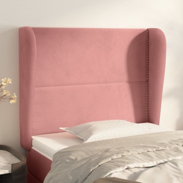 vidaXL Κεφαλάρι με Πτερύγια Ροζ 83x23x118/128cm Βελούδινο 1 τεμ.