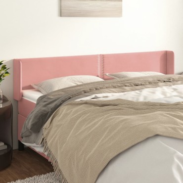 vidaXL Κεφαλάρι με Πτερύγια Ροζ 163x16x78/88cm Βελούδινο 1 τεμ.