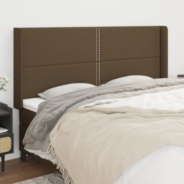vidaXL Κεφαλάρι με Πτερύγια Σκούρο Καφέ 163x16x118/128cm Υφασμάτινο 1 τεμ.