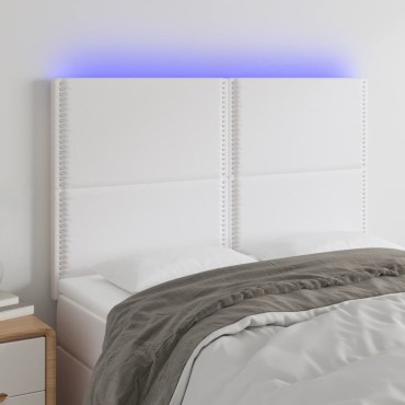 vidaXL Κεφαλάρι Κρεβατιού LED Λευκό 144x5x118/128 εκ 1 τεμ.