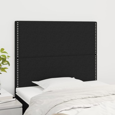 vidaXL Κεφαλάρια Κρεβατιού 2 τεμ. Μαύρο 100x5x78/88cm Υφασμάτινο