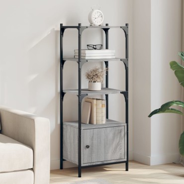 vidaXL Βιβλιοθήκη 3 Επιπέδων Γκρι Sonoma 41x30x109,5cm Επεξεργ. Ξύλο 1 τεμ.