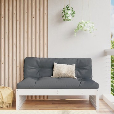 vidaXL Καναπές Κήπου Μεσαίος Λευκός 120x80cm από Μασίφ Ξύλο Πεύκου 1 τεμ. Γωνιακός
