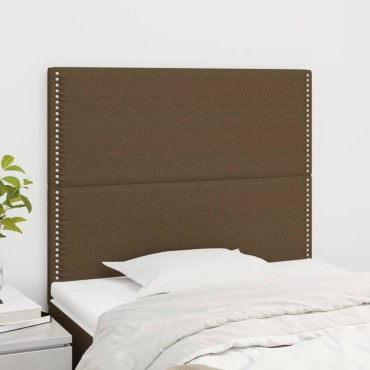vidaXL Κεφαλάρια Κρεβατιού 2 τεμ. Σκ. Καφέ80x5x78/88cm Υφασμάτινο