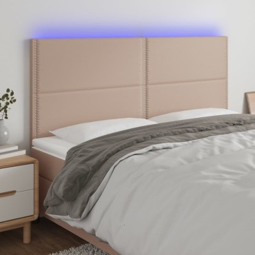 vidaXL Κεφαλάρι Κρεβατιού LED Καπουτσίνο 180x5x118/128 εκ 1 τεμ.
