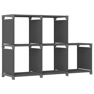 vidaXL Ραφιέρα με 5 Κύβους Γκρι 103x30x72,5cm Υφασμάτινη 1 τεμ.