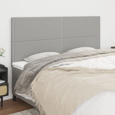 vidaXL Κεφαλάρια Κρεβατιού 4 τεμ. Αν. Γκρι 80x5x78/88cm Υφασμάτινο