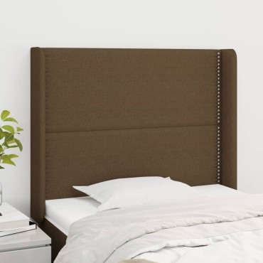 vidaXL Κεφαλάρι με Πτερύγια Σκούρο Καφέ 83x16x118/128cm Υφασμάτινο 1 τεμ.