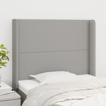 vidaXL Κεφαλάρι με Πτερύγια Ανοιχτό Γκρι 93x16x118/128cm Υφασμάτινο 1 τεμ.
