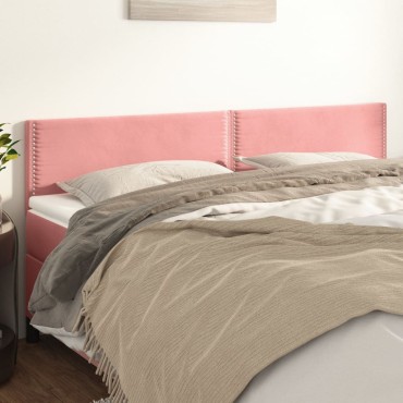 vidaXL Κεφαλάρια Κρεβατιού 2 τεμ. Ροζ 80x5x78/88cm Βελούδινο