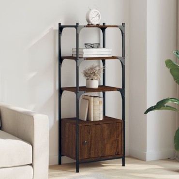 vidaXL Βιβλιοθήκη 3 Επιπέδων Καφέ Δρυς 41x30x109,5cm Επεξεργ. Ξύλο 1 τεμ.