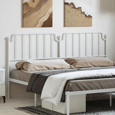 vidaXL Κεφαλάρι Λευκό Μεταλλικό 198x4x102cm 1 τεμ.