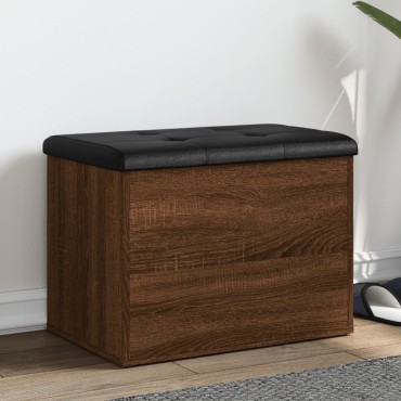 vidaXL Παγκάκι Αποθήκευσης Καφέ Δρυς 62x42x45cm από Επεξ. Ξύλο 1 τεμ.