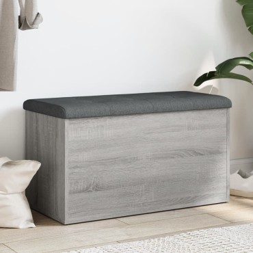 vidaXL Παγκάκι Αποθήκευσης Γκρι Sonoma 82x42x45cm Επεξεργασμένο Ξύλο 1 τεμ.