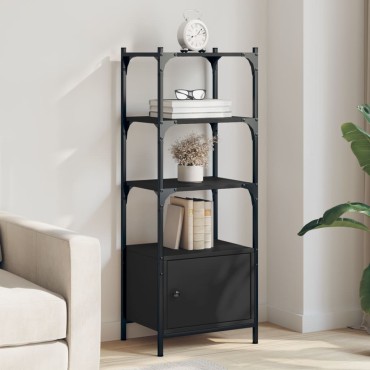 vidaXL Βιβλιοθήκη 3 Επιπέδων Μαύρη 41x30x109,5cm Επεξεργ. Ξύλο 1 τεμ.
