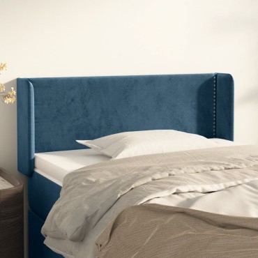 vidaXL Κεφαλάρι με Πτερύγια Σκούρο Μπλε 103x16x78/88cm Βελούδινο 1 τεμ.