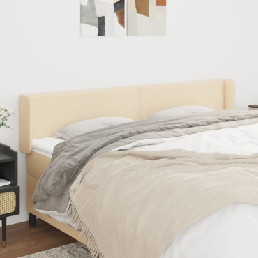 vidaXL Κεφαλάρι με Πτερύγια Κρεμ 203x16x78/88cm Υφασμάτινο 1 τεμ.