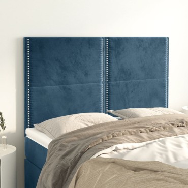 vidaXL Κεφαλάρια Κρεβατιού 4 τεμ. Σκ. Μπλε 72x5x78/88cm Βελούδινα