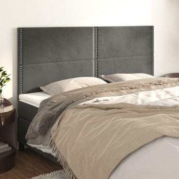vidaXL Κεφαλάρια Κρεβατιού 4 τεμ. Σκ. Γκρι 80x5x78/88cm Βελούδινο
