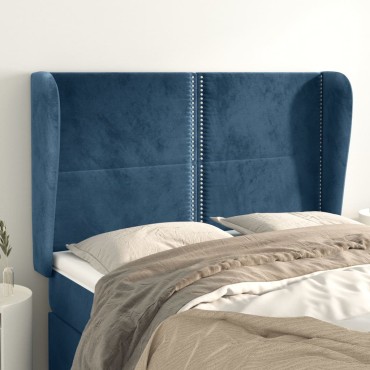 vidaXL Κεφαλάρι με Πτερύγια Σκούρο Μπλε 147x23x118/128cmΒελούδινο 1 τεμ.