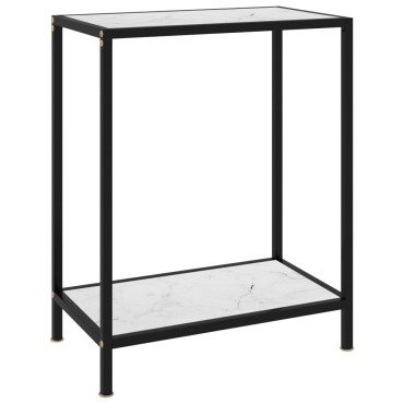 vidaXL Τραπέζι Κονσόλα Λευκό 60x35x75cm από Ψημένο Γυαλί 1 τεμ.