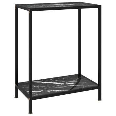 vidaXL Τραπέζι Κονσόλα Μαύρο 60x35x75cm από Ψημένο Γυαλί 1 τεμ.