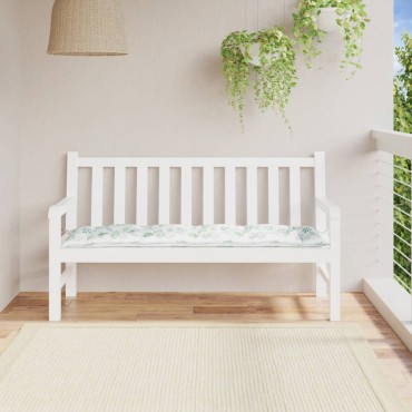 vidaXL Μαξιλάρι Πάγκου Κήπου Σχέδιο Φύλλων 150x50x7cm Ύφασμα Oxford
