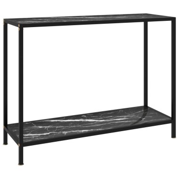 vidaXL Τραπέζι Κονσόλα Μαύρο 100x35x75cm από Ψημένο Γυαλί 1 τεμ.